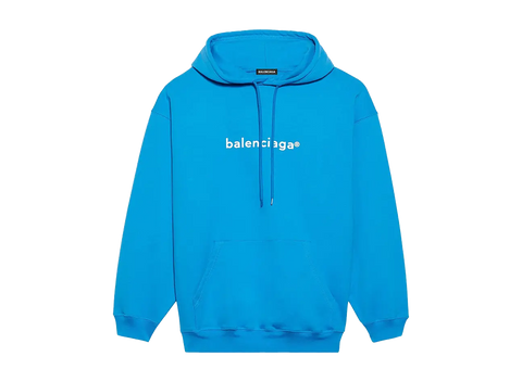 Balenciaga New Copyright Medium Fit Hoodie Pacific Blue (Pre-Owned)