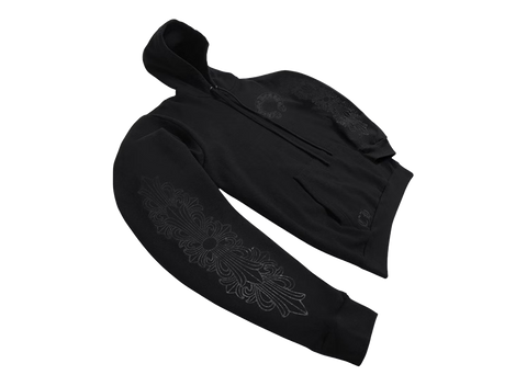 Chrome Hearts Horseshoe Floral Hoodie Black/Black
