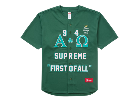 Supreme Alpha Omega Baseball Jersey Green