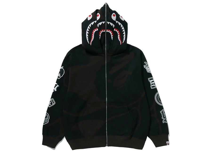 Bape US Black Friday Solid Camo Double Shark Full Zip Hoodie (Pre-Owned)