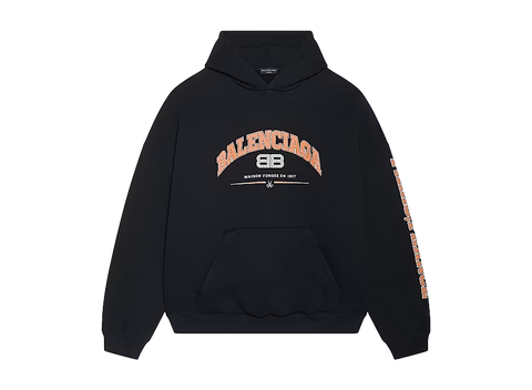 Balenciaga Logo-Print Maison Hoodie Black (Pre-Owned)