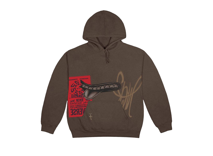 Cactus Jack by Travis Scott Grin Hoodie Brown