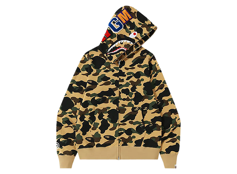 BAPE 1st Camo Shark Full Zip Hoodie Yellow