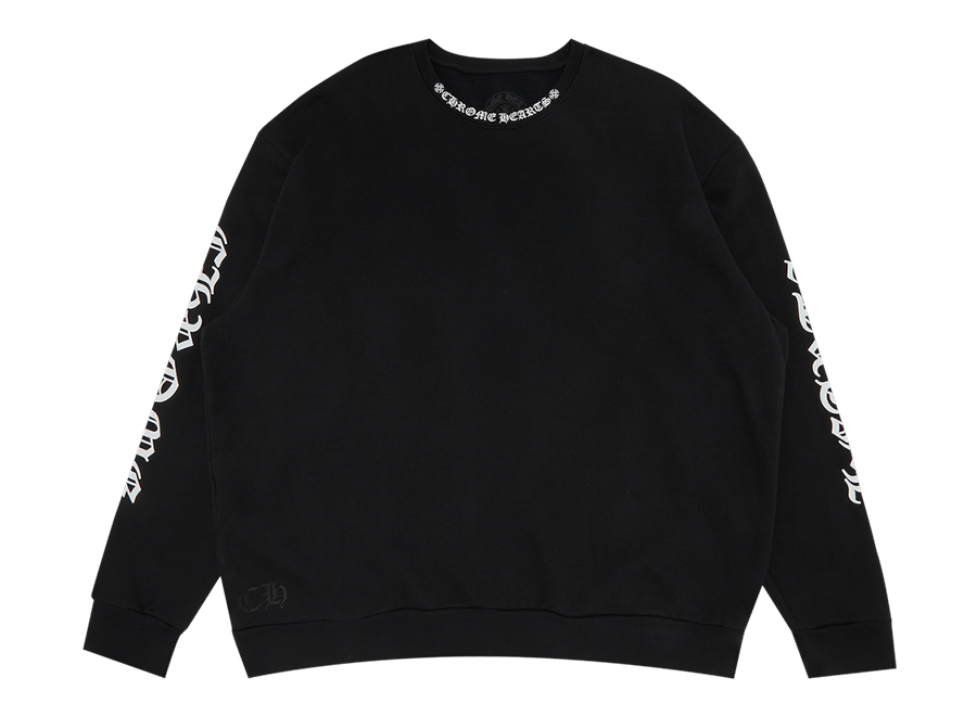Chrome Hearts Neck Logo Crewneck Sweatshirt Black (Pre-Owned)