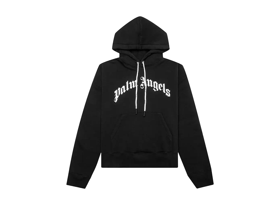 Palm Angels Logo Print Hoodie Black (Pre-Owned)