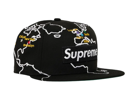 Supreme Worldwide Box Logo New Era Hat Black