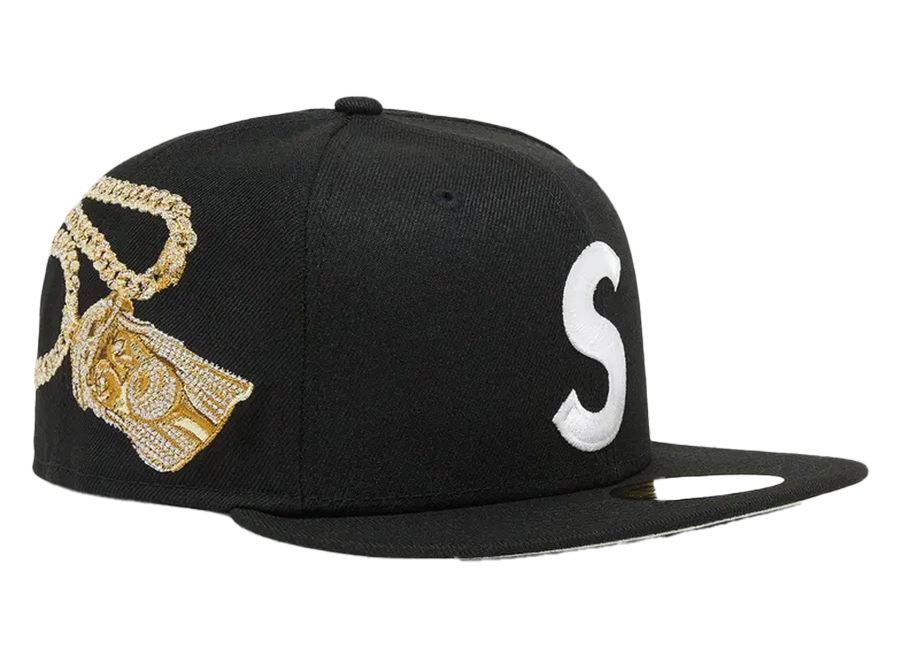 Supreme Jesus Piece S Logo New Era Fitted Hat Black