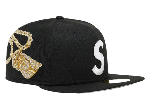 Supreme Jesus Piece S Logo New Era Fitted Hat Black