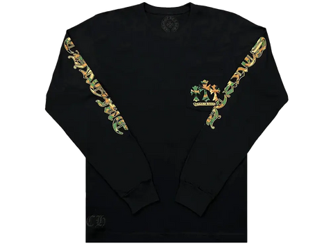 Chrome Hearts Triple Cross Horseshoe L/S T-Shirt Black/Camo (Pre-Owned)