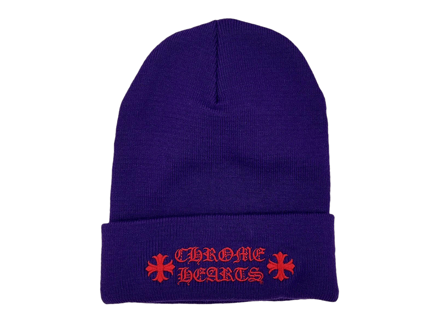 Chrome Hearts Script Beanie 'Purple/Red' (Pre-Owned)