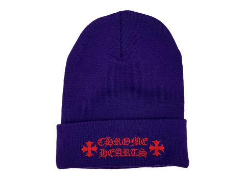 Chrome Hearts Script Beanie 'Purple/Red' (Pre-Owned)