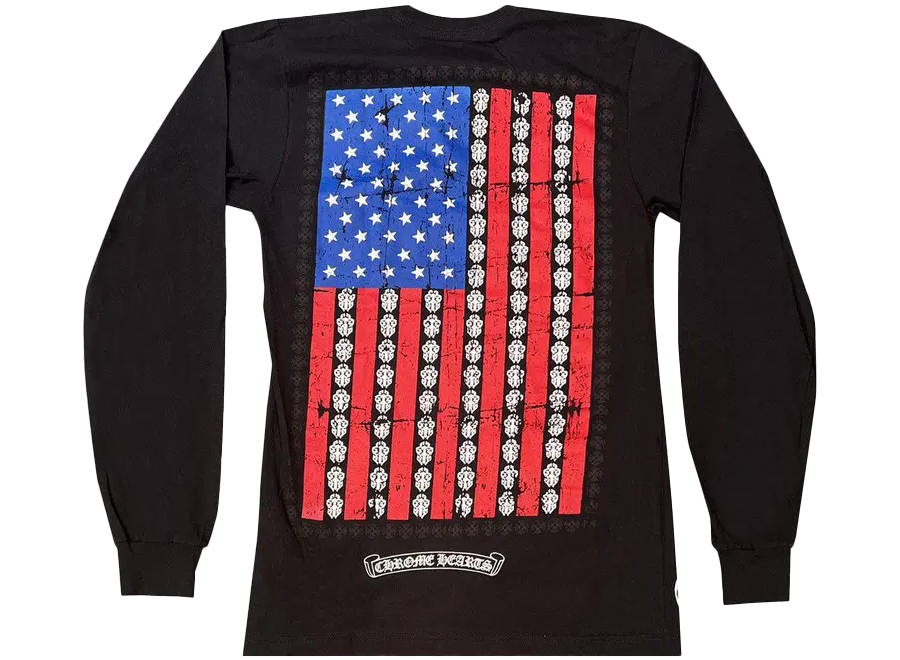Chrome Hearts USA Flag Long-Sleeve Black