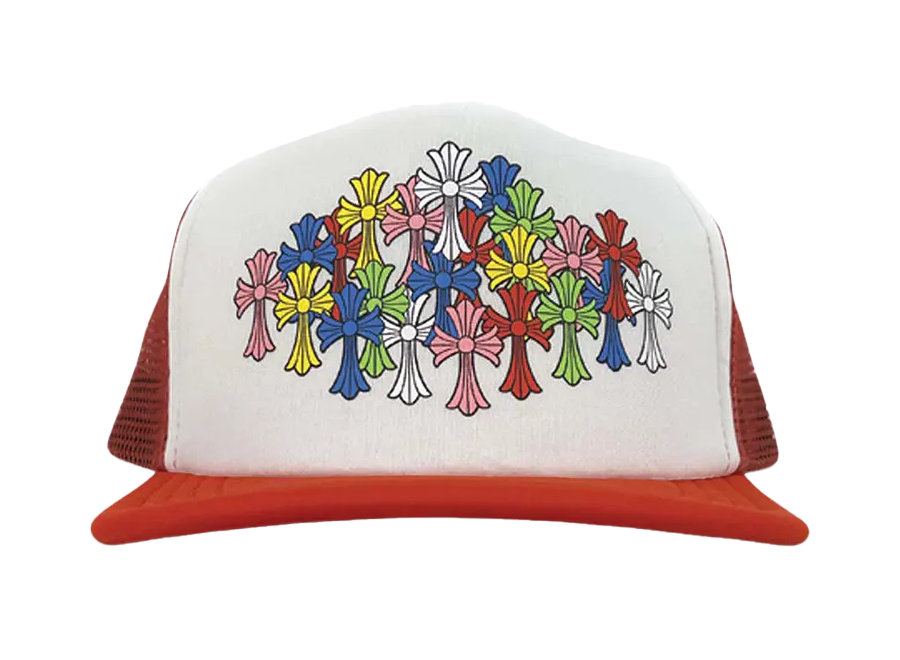 Chrome Hearts Multi Cross Trucker Hat Red/White