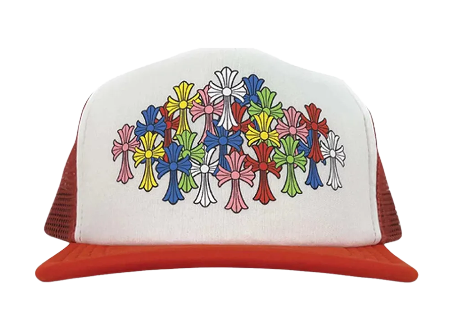 Chrome Hearts Multicolor Cemetery Cross Trucker Hat Red/White (Pre-Owned)