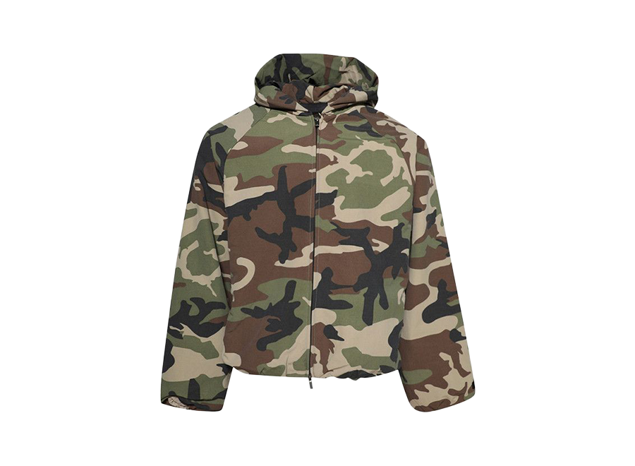 Fear of God Essentials Men's Woodland Camo Military Hooded Jacket (Pre-Owned)