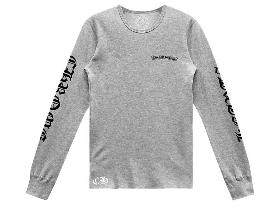 Chrome Hearts Scroll Sleeve Waffle Thermal Tee Grey