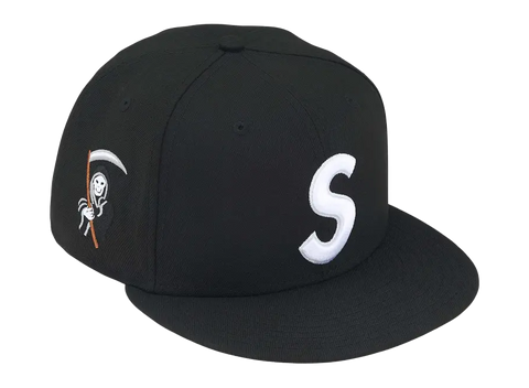 Supreme New Era Reaper S Logo 59Fifty Fitted Hat Black