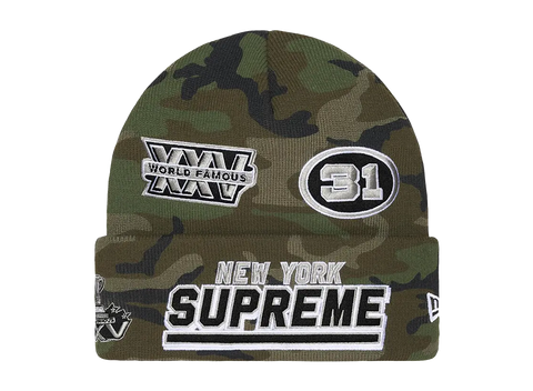 Supreme New Era Football Beanie Woodland Camo