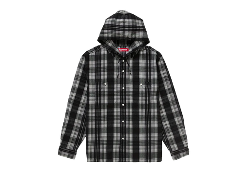 Supreme Printed Hooded Flannel Shirt Black (Pre-Owned)