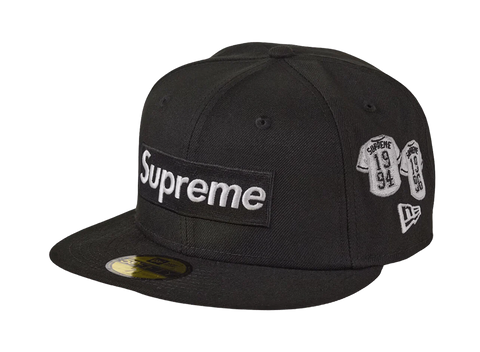 Supreme Jerseys Box Logo New Era Fitted Hat Black Sz 7 3/8