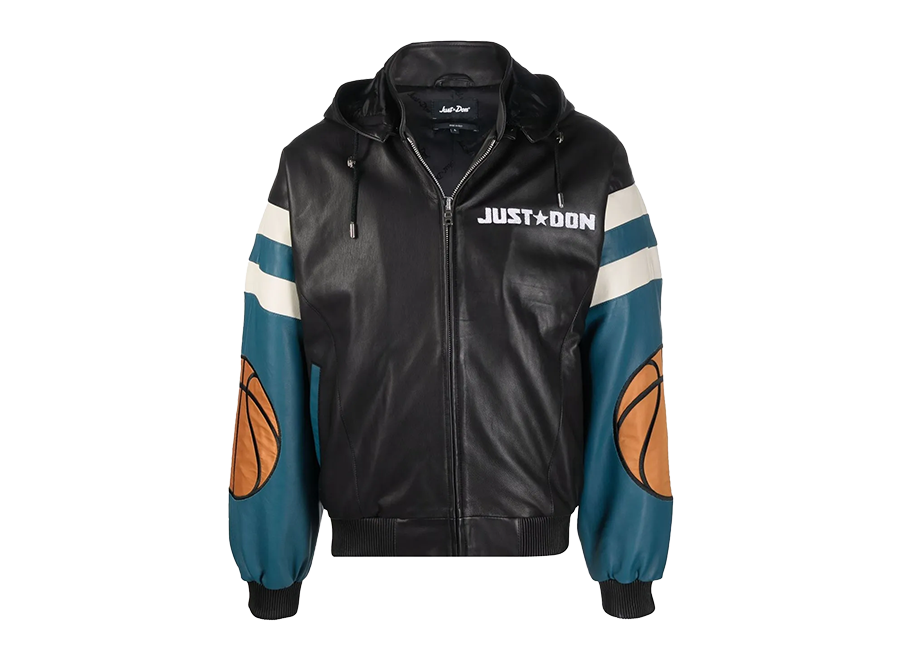 Just Don Chicago Leather Hooded Bomber Jacket