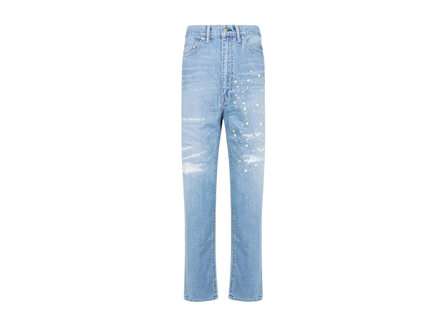 A BATHING APE® x Kid Cudi Damaged Denim Straight-Leg Jeans
