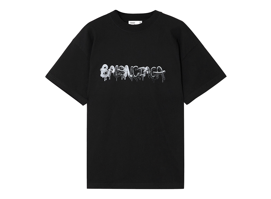 Balenciaga Slime Logo Oversized T-Shirt Black (Pre-Owned)