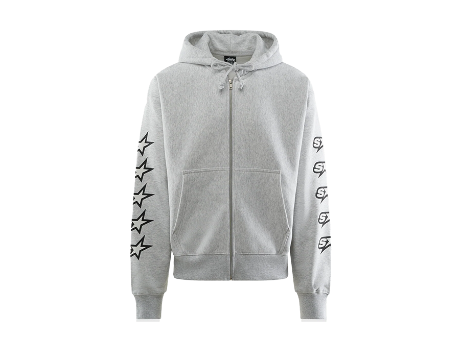 Stussy Speedway Zip Up Hoodie Grey