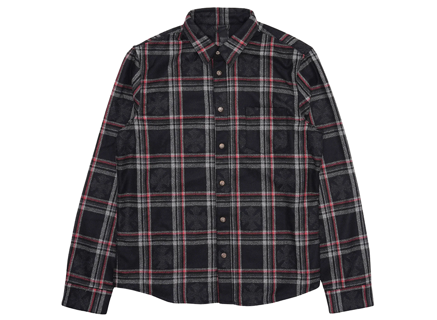 Chrome Hearts Plaid Cashmere Cross Patch Flannel Shirt