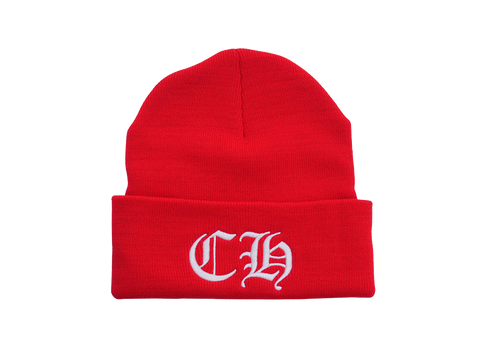 Chrome Hearts Ribbed C.H. Beanie Red (Pre-Owned)