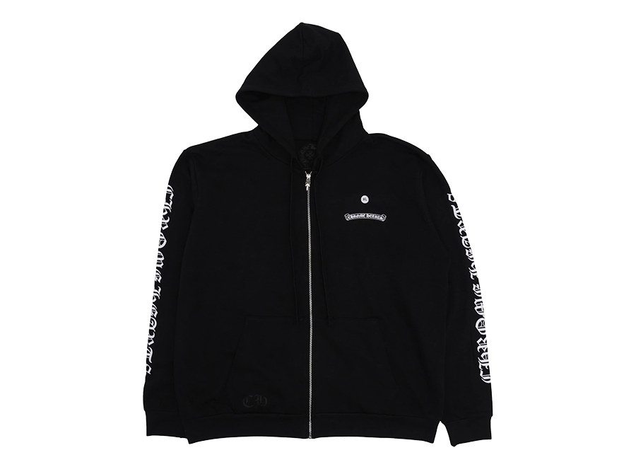 Chrome Hearts Spellout Scroll Zip Up Hoodie (Pre-Owned)