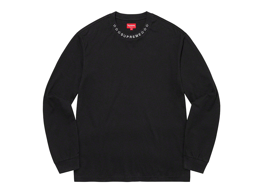 Supreme Neck Stars Long Sleeve Shirt Black