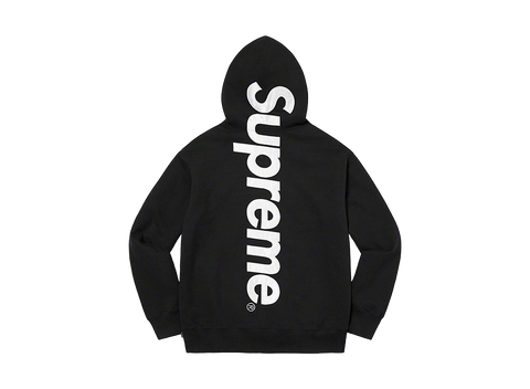 Supreme Satin Applique Hooded Sweatshirt Black White (Pre-Owned)