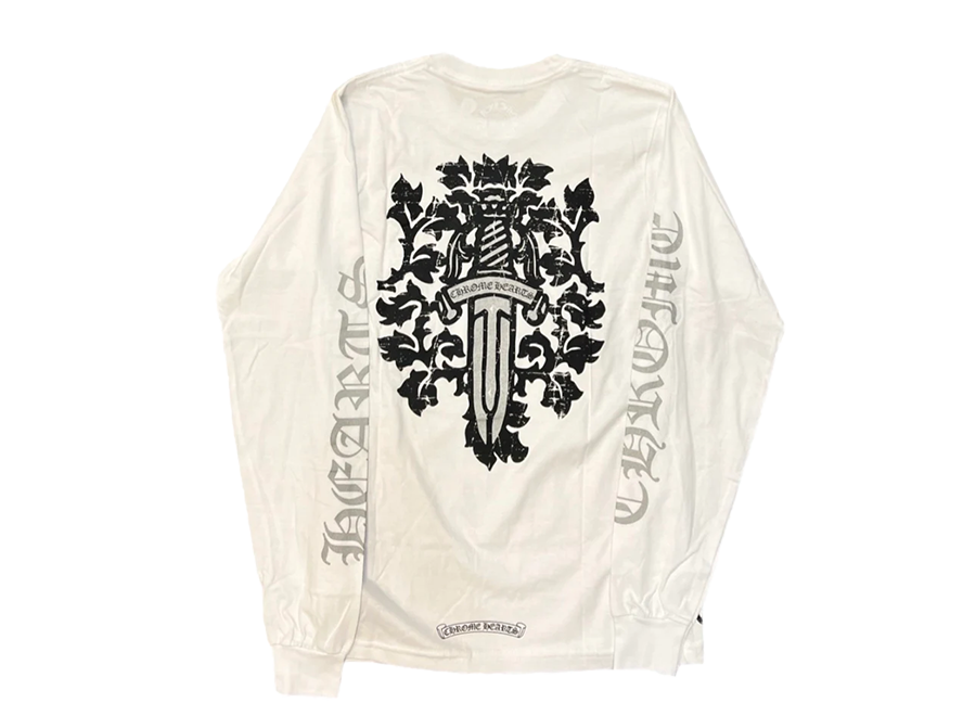 Chrome Hearts Vine Dagger Long Sleeve Pocket T-Shirt White (Pre-Owned)