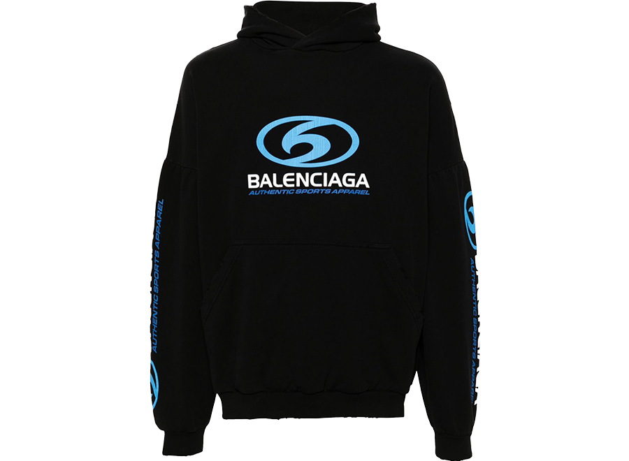 Balenciaga Cracked Surfer Hoodie Black