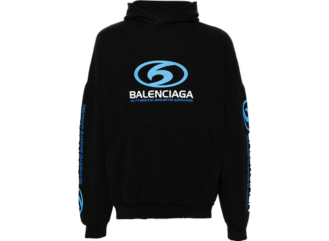 Balenciaga Cracked Surfer Hoodie Black (Pre-Owned)