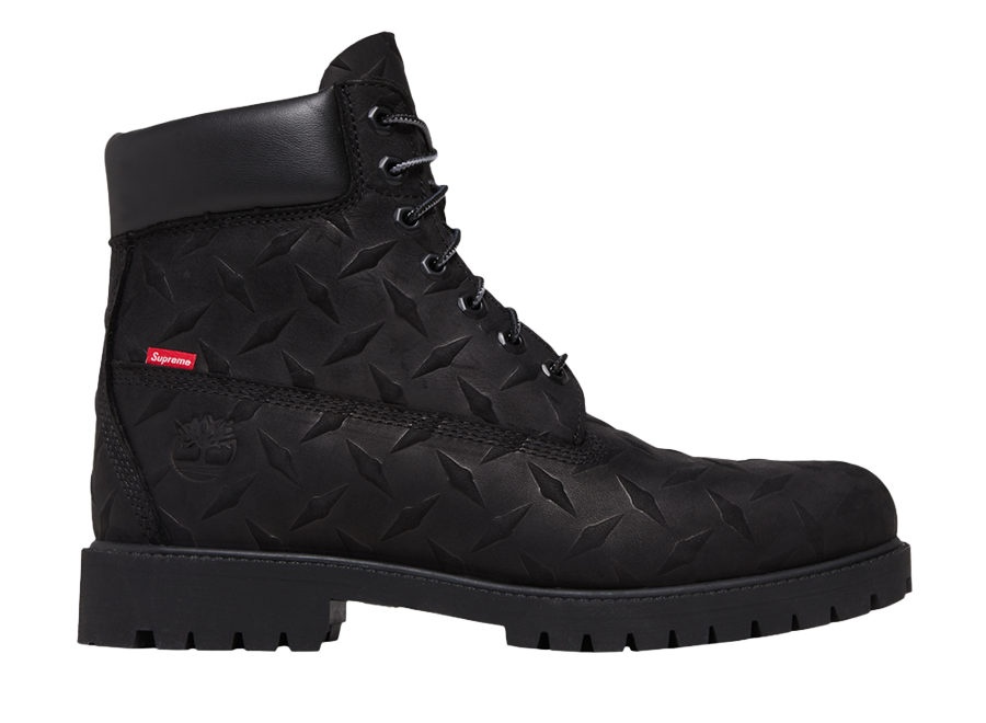 Timberland 6" Premium Waterproof Boot Supreme Diamond Plate Black (Pre-Owned)