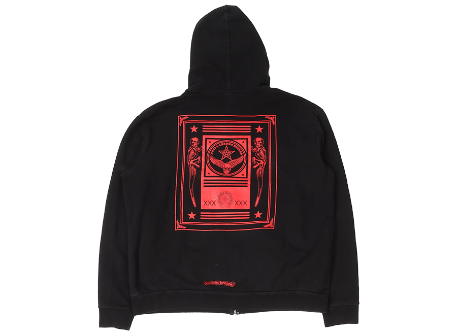 Chrome Hearts FOTI Zip Up Hoodie Black/Red (Pre-Owned)