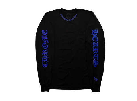Chrome Hearts  1988 Neck Logo Long Sleeve Tee Shirt Black Blue (Pre-Owned)