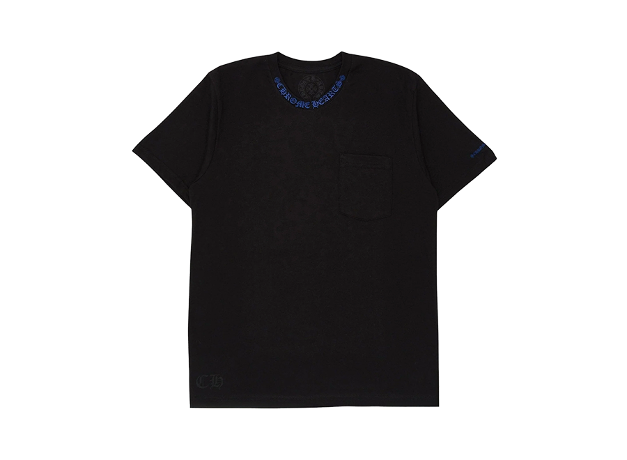 Chrome Hearts Neck Logo Pocket Short Sleeve Tee Shirt Black Blue (Pre-Owned)