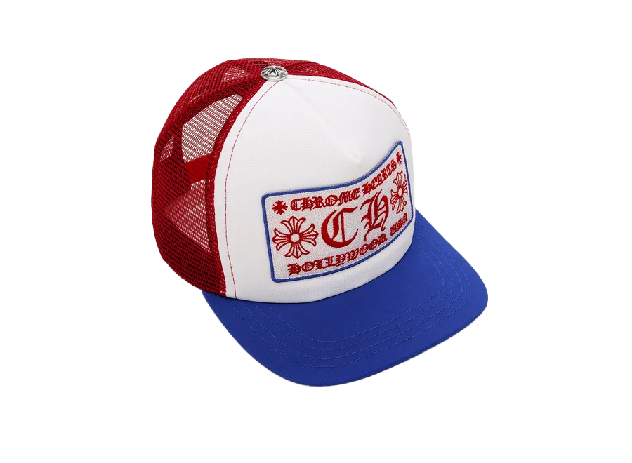 Chrome Hearts CH Hollywood Trucker Hat Red/White/Blue