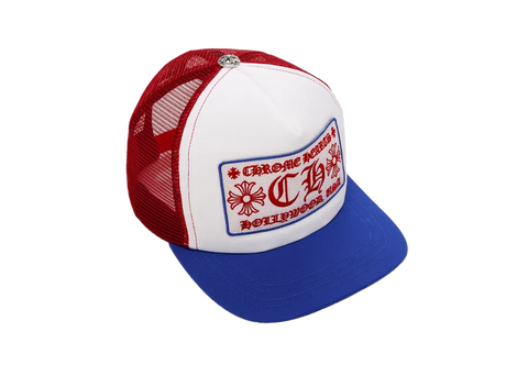 Chrome Hearts CH Hollywood Trucker Hat Red/White/Blue