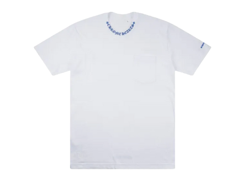 Chrome Hearts Neck Logo Pocket T-Shirt White/Blue (Pre-Owned)