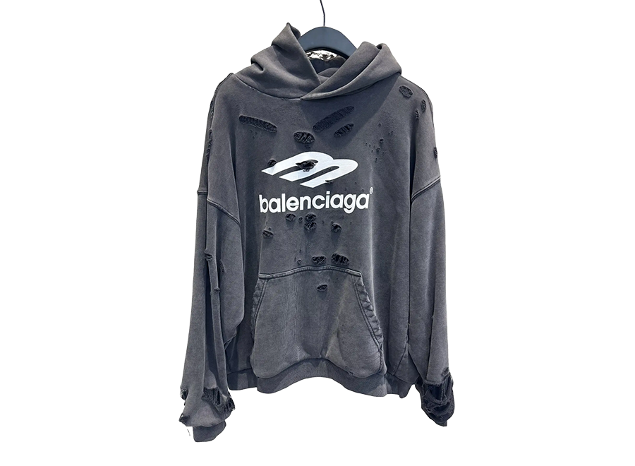 Balenciaga Distressed 3B Hoodie (Pre-Owned)