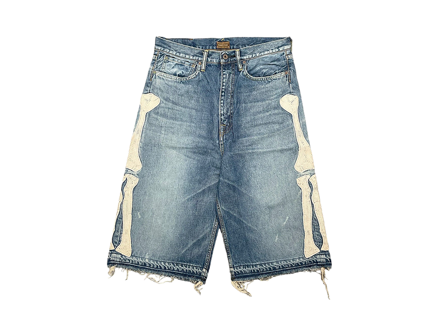 Kapital Bone Denim Shorts Washed Blue (Pre-Owned)