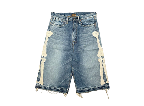 Kapital Bone Denim Shorts Washed Blue (Pre-Owned)