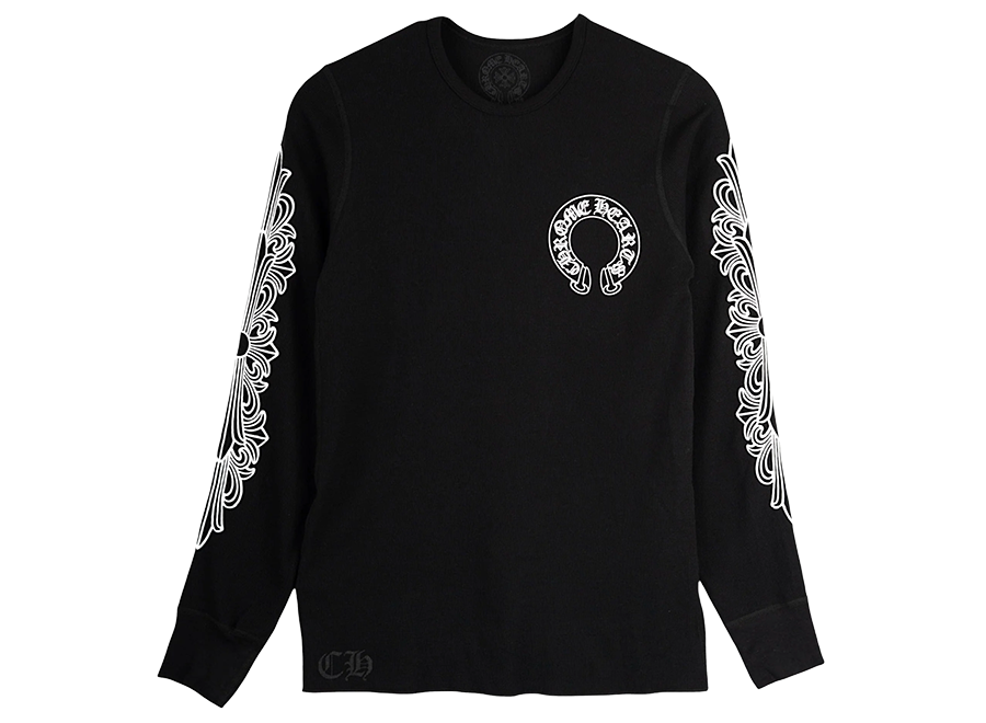 Chrome Hearts Horseshoe Floral Thermal Shirt Black