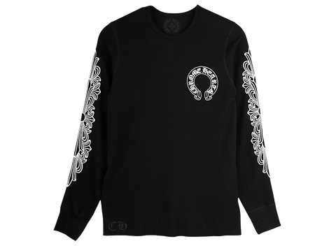 Chrome Hearts Horseshoe Floral Thermal Shirt Black (Pre-Owned)
