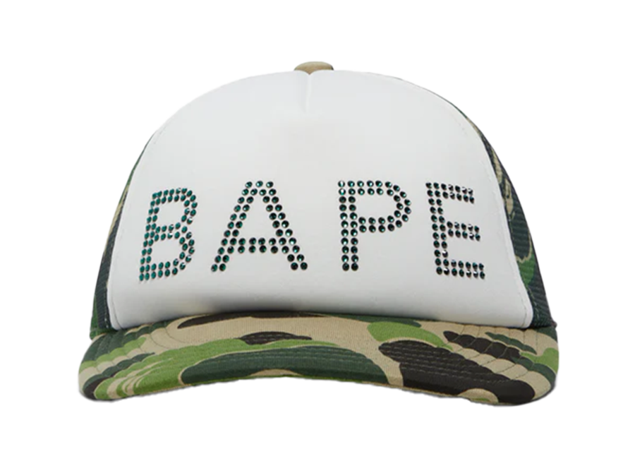 A Bathing Ape ABC Camo Crystal Stone Mesh Cap Green (Pre-Owned)