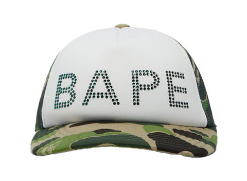 A Bathing Ape ABC Camo Crystal Stone Mesh Cap Green (Pre-Owned)